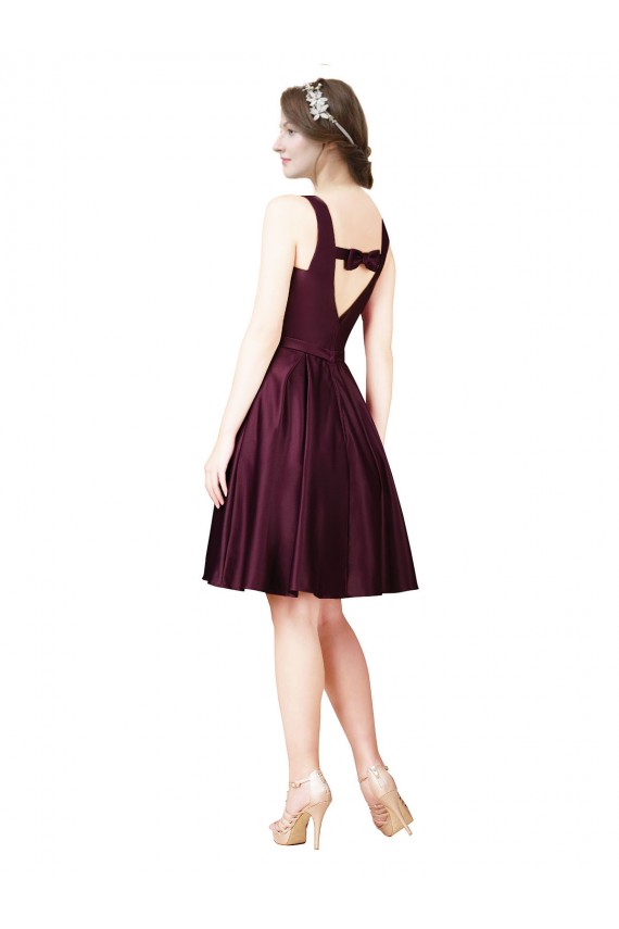Bateau Neck Sleeveless V-Back Knee Length Prom Dress Canada Supplier