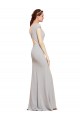 Dark Navy Boat Neck Sleeveless Open Back Long Sexy Prom Dress Canada Supplier