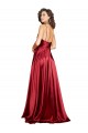 Burgundy Cowl Neck Sleeveless Low Back Long Sexy Prom Dress Canada Supplier