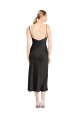 Black Cowl Neck Sleeveless Low Back Midi Length Prom Dress Canada Supplier