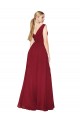 Burgundy High Neck Sleeveless V-Back Long Evening Prom Gowns Canada Supplier
