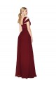 Burgundy High Neck Sleeveless Soft Chiffon Long Prom Dress Canada Supplier
