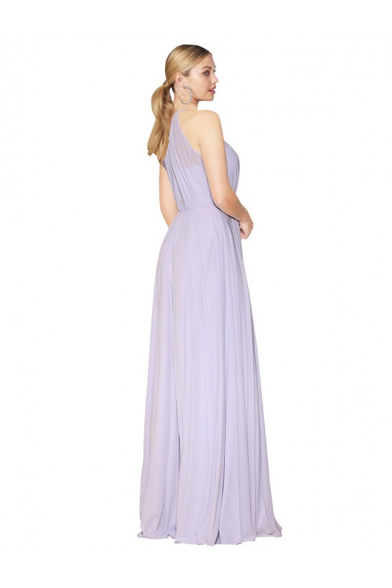 Lilac High Neck Sleeveless Long Evening Prom Gowns Canada Supplier