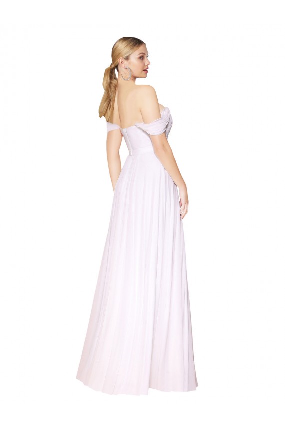 White High Neck Sleeveless Soft Chiffon Long Prom Dress Canada Supplier
