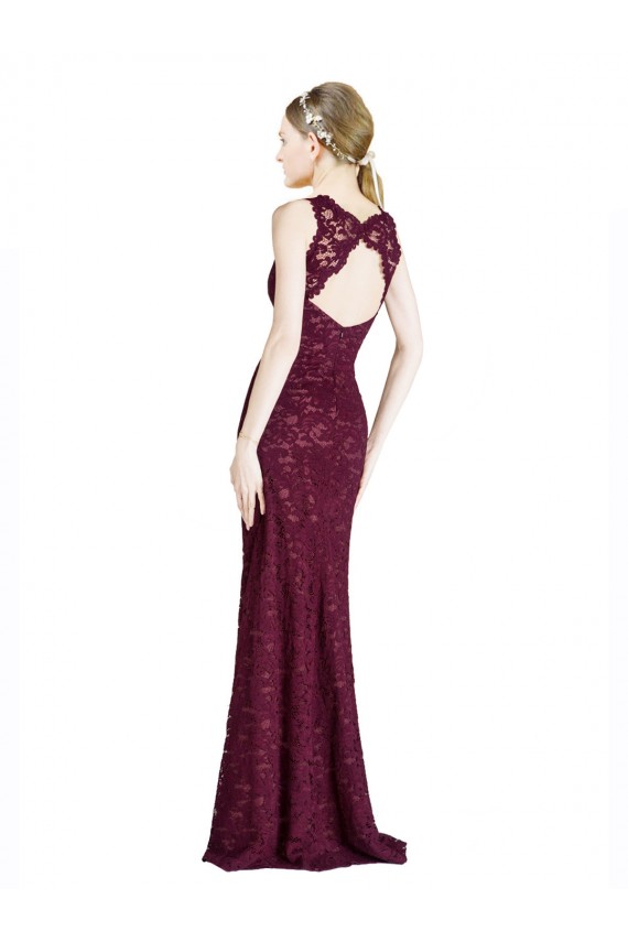 Burgundy Gold High Neck Sleeveless Keyhole Back Long Prom Dress Canada Supplier