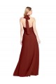 Burgundy High Neck Sleeveless Open Back Long Evening Prom Gowns Canada Supplier