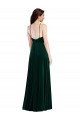 Dark Green High Neck Sleeveless Stretch Velvet Long Prom Dress Canada Supplier
