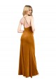 Gold High Neck Sleeveless Criss Cross Open Back Long Prom Dress Canada Supplier