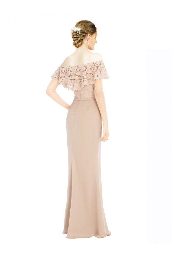 Champagne Off the Shoulder Sleeveless Long Prom Dress Canada Supplier