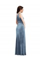 Dusty Blue Off the Shoulder Sleeveless Long Evening Prom Gowns Canada Supplier