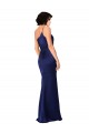 Sapphire One Shoulder Sleeveless Silky Satin Long Prom Dress Canada Supplier
