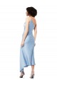 Light Sky Blue One Shoulder Sleeveless Midi Length Prom Dress Canada Supplier