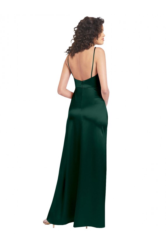 Hunter Scoop Neck Sleeveless Open Back Long Prom Dress Canada Supplier