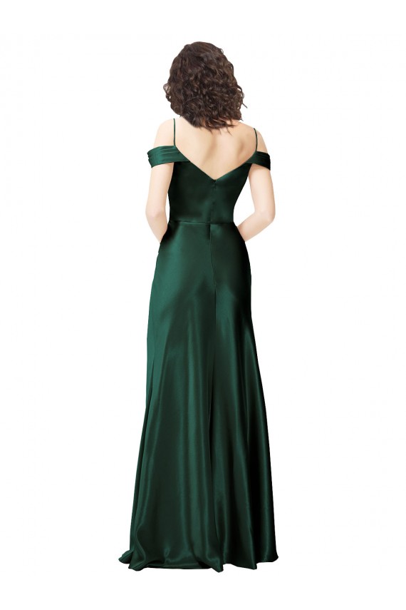 Hunter Spaghetti Straps Sleeveless V-Back Long Prom Dress Canada Supplier