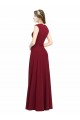 Burgundy Square Neck Sleeveless Long Prom Dress Canada Supplier