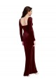 Burgundy Square Neck Long Sleeves Low Back Long Prom Dress Canada Supplier