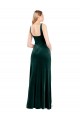 Dark Green Square Neck Sleeveless Long Prom Dress Canada Supplier