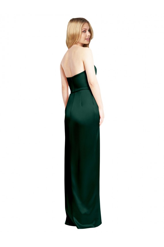 Hunter Strapless Sleeveless Stretch Satin Long Prom Dress Canada Supplier