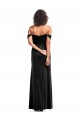 Black Strapless Sleeveless Stretch Velvet Long Prom Dress Canada Supplier