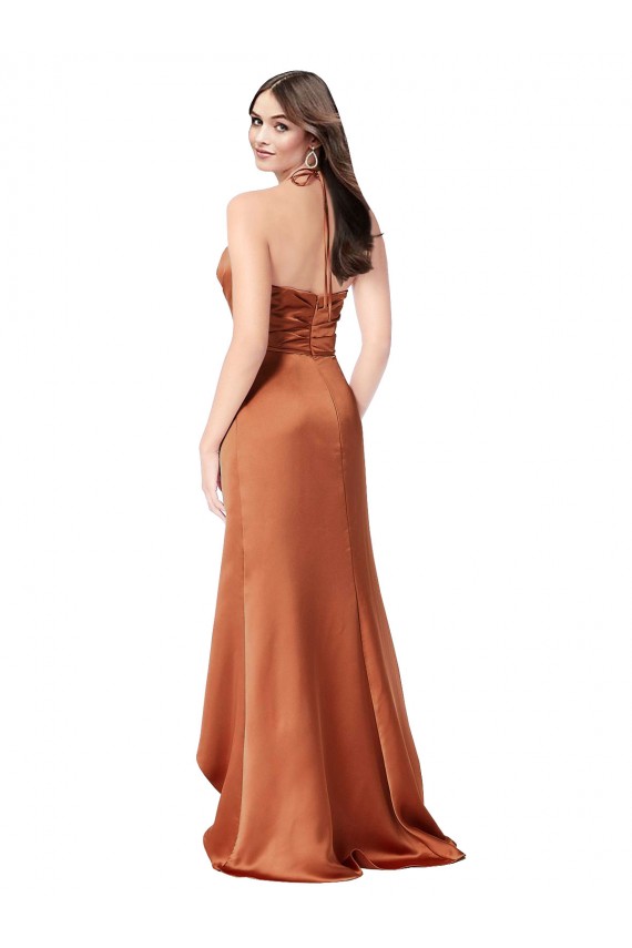 Orange Sweetheart Sleeveless Low Back Long Prom Dress Canada Supplier