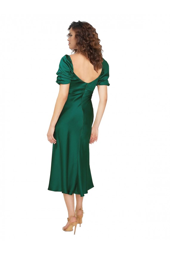 Hunter Sweetheart Short Sleeves Low Back Midi Length Prom Dress Canada Supplier
