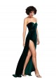 Dark Green Sweetheart Sleeveless Low Back Sweep Train Prom Dress Canada Supplier