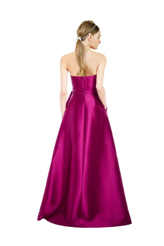 Merlot V-Neck Sleeveless Long Bridal Party Dress Canada Supplier