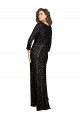 Black V-Neck Long Sleeves Long Prom Dress Canada Supplier