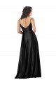 Black V-Neck Sleeveless Low Back A-Line Long Evening Prom Gowns Canada Supplier