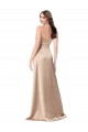 Champagne Pink V-Neck Sleeveless Low Back Long Prom Dress Canada Supplier