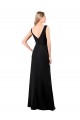 Black V-Neck Sleeveless V-Back Soft Chiffon Long Prom Dress Canada Supplier