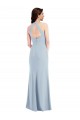 Light Sky Blue V-Neck Sleeveless Open Back Long Prom Dress Canada Supplier