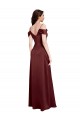 Burgundy Gold V-Neck Sleeveless Stretch Satin Long Evening Prom Gowns Canada Supplier