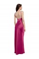 Fuchsia V-Neck Sleeveless Low Back Long Sexy Prom Dress Canada Supplier