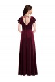 Burgundy V-Neck Flutter Sleeves Long Prom Dress Canada Supplier