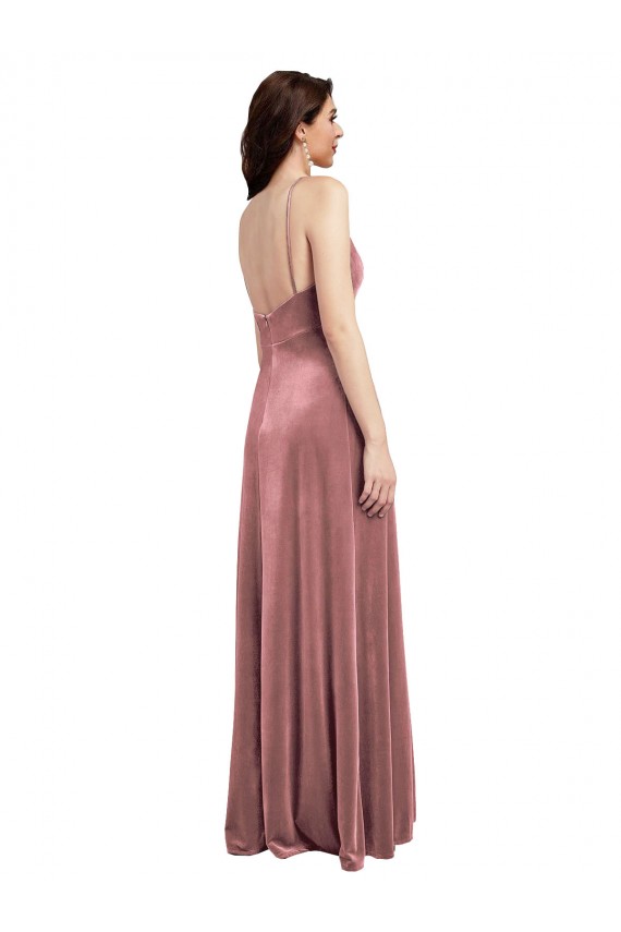 Cinnamon Rose V-Neck Sleeveless Low Back Long Sexy Prom Dress Canada Supplier