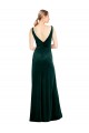 Dark Green V-Neck Sleeveless V-Back Long Sexy Prom Dress Canada Supplier