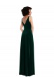 Dark Green V-Neck Sleeveless V-Back Long Prom Dress Canada Supplier