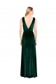 Dark Green V-Neck Sleeveless V-Back Long Evening Prom Gowns Canada Supplier