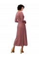 Cinnamon Rose V-Neck Long Sleeves Midi Length Prom Dress Canada Supplier