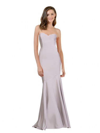 Arctic Lilac Strapless Sleeveless Long Prom Dress Canada Supplier