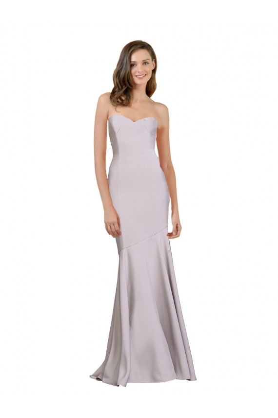 Arctic Lilac Strapless Sleeveless Long Prom Dress Canada Supplier