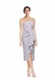 Arctic Lilac Strapless Sleeveless Low Back Cocktail Length Prom Dress Canada Supplier