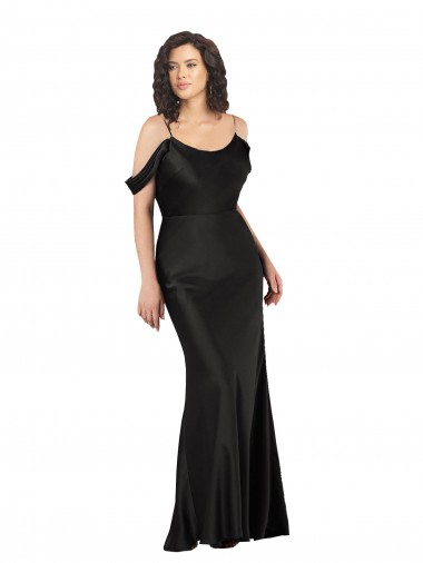 Black Off the Shoulder Sleeveless Low Back Long Sexy Prom Dress Canada Supplier