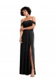 Black Strapless Sleeveless Stretch Velvet Long Prom Dress Canada Supplier