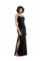 Black Cowl Neck Sleeveless Low Back Long Prom Dress Canada Supplier