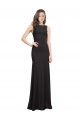 Black Bateau Neck Sleeveless Open Back Long Prom Dress Canada Supplier