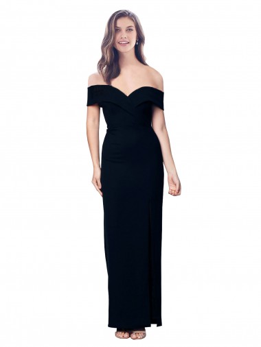 Black Sweetheart Sleeveless Stretch Crepe Long Prom Dress Canada Supplier