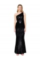 Black One Shoulder Sleeveless Sequin Long Prom Dress Canada Supplier