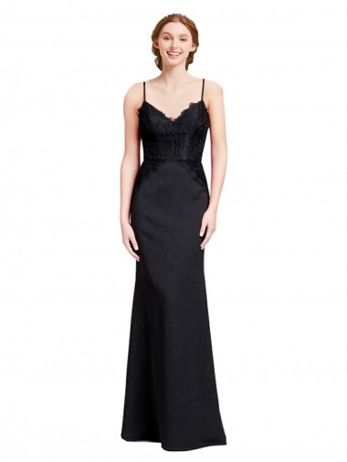 Black V-Neck Sleeveless Low Back Long Prom Dresses Canada Supplier